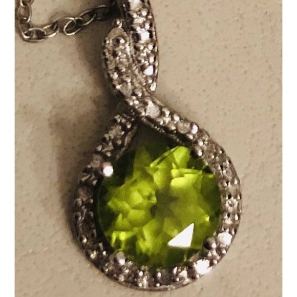 Vtge MARCELLA Peridot 🇮🇹 925 Pendant Necklace - Picture 4 of 8